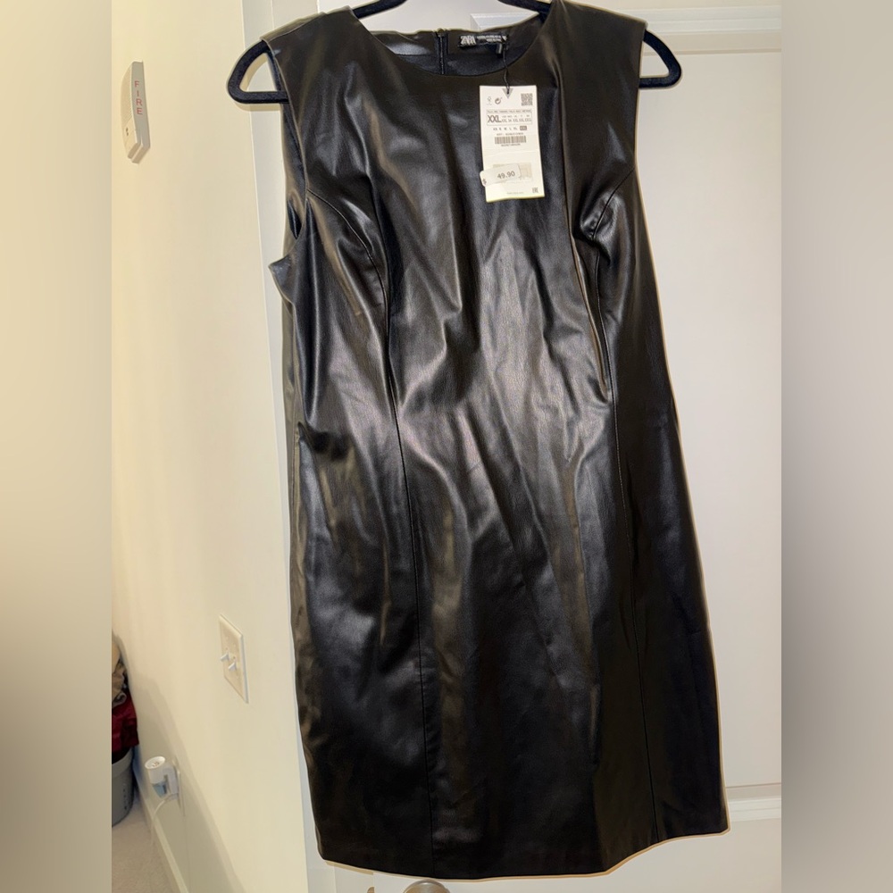 Zara leather mini dress